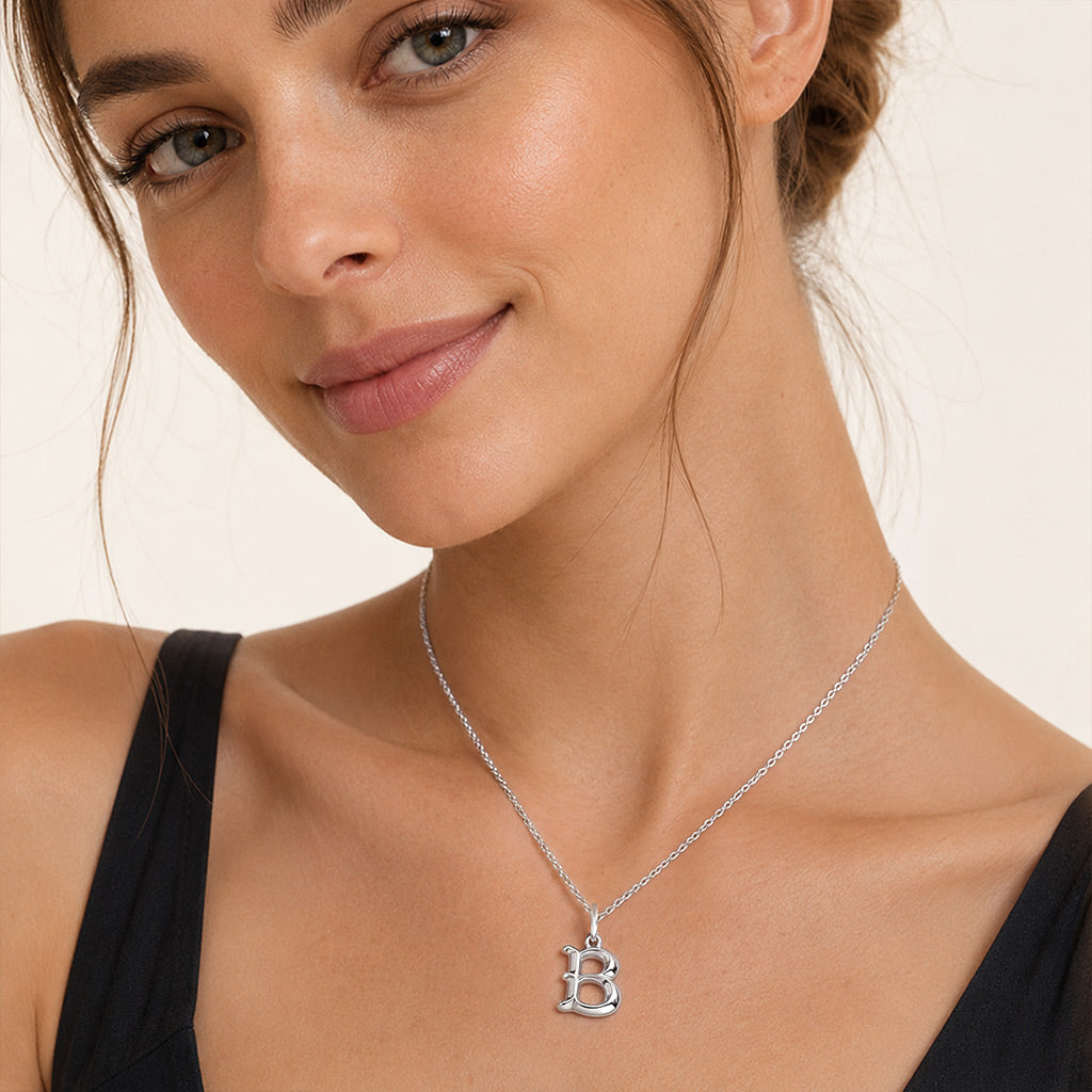 Gnoce Simple Personality Initial Letters Necklace_4