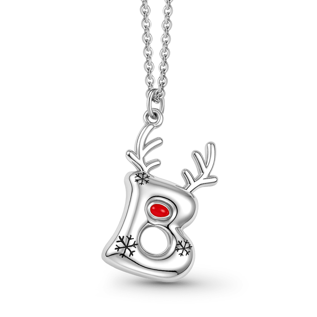 Gnoce Merry Christmas Reindeer Initial Letters Necklace_2