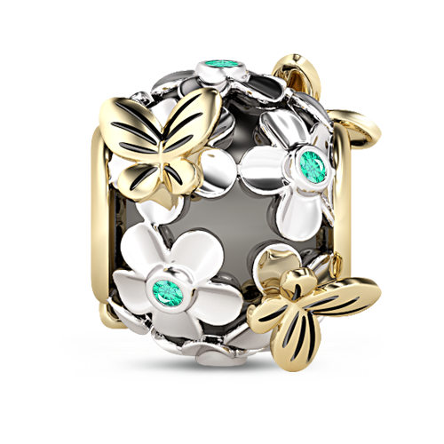 Gnoce Butterfly Love Flower Charm_1