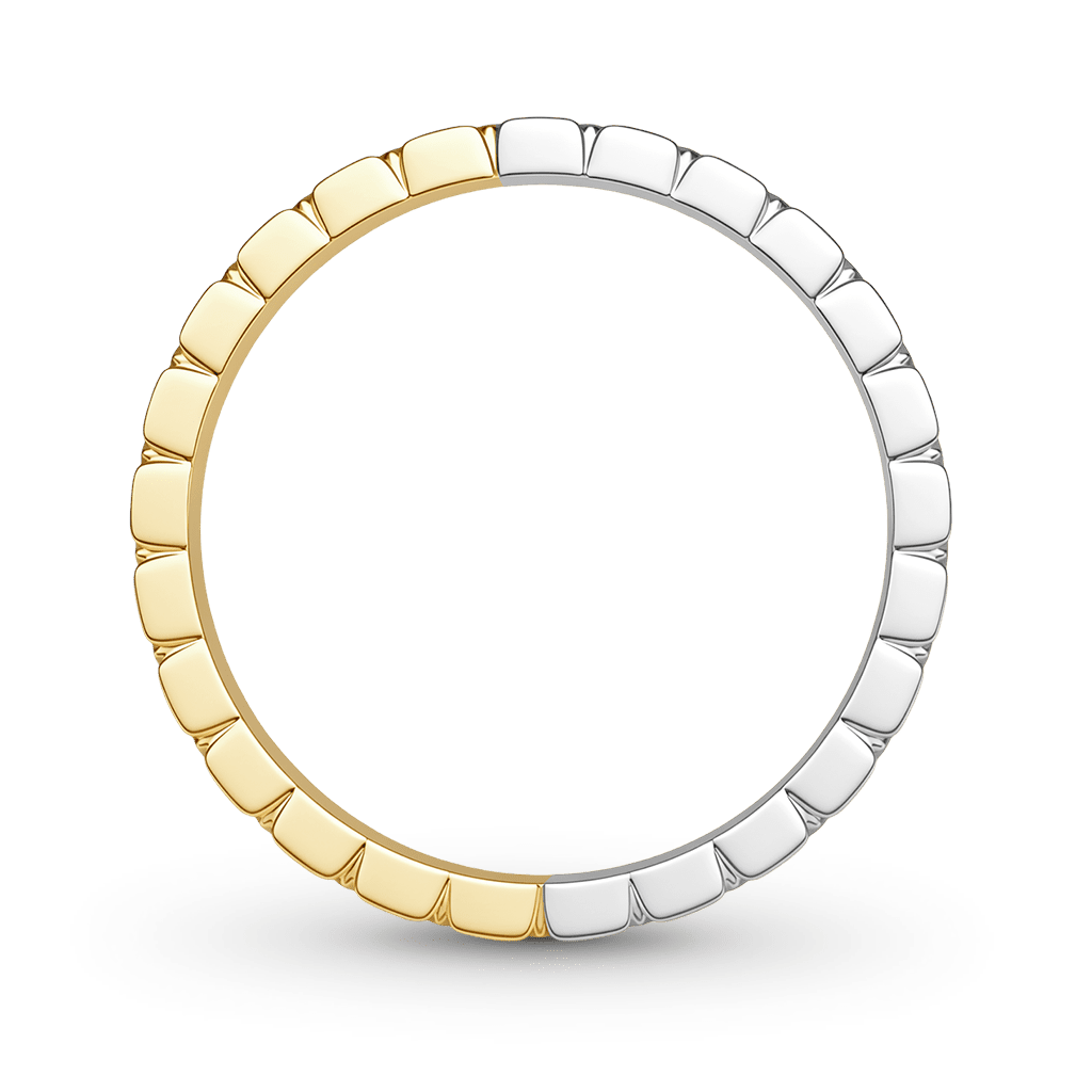 Gnoce Half Gold Half Silver Triangle Faceted Geometric Ring_5