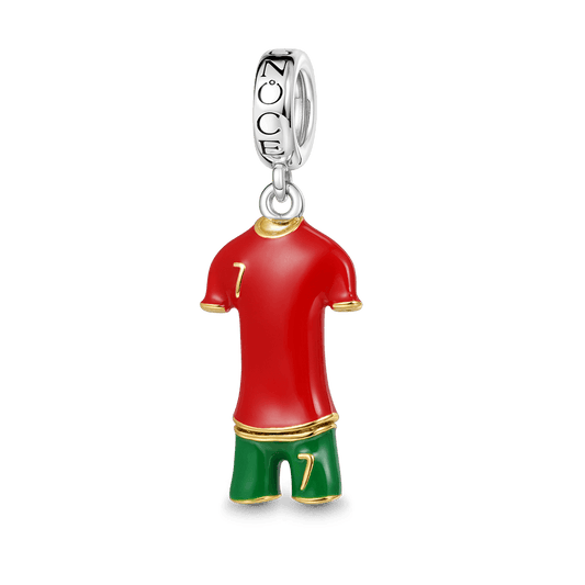 Gnoce Portugal Soccer Star Jerseys Charm Platinum-plated Silver Blend_1