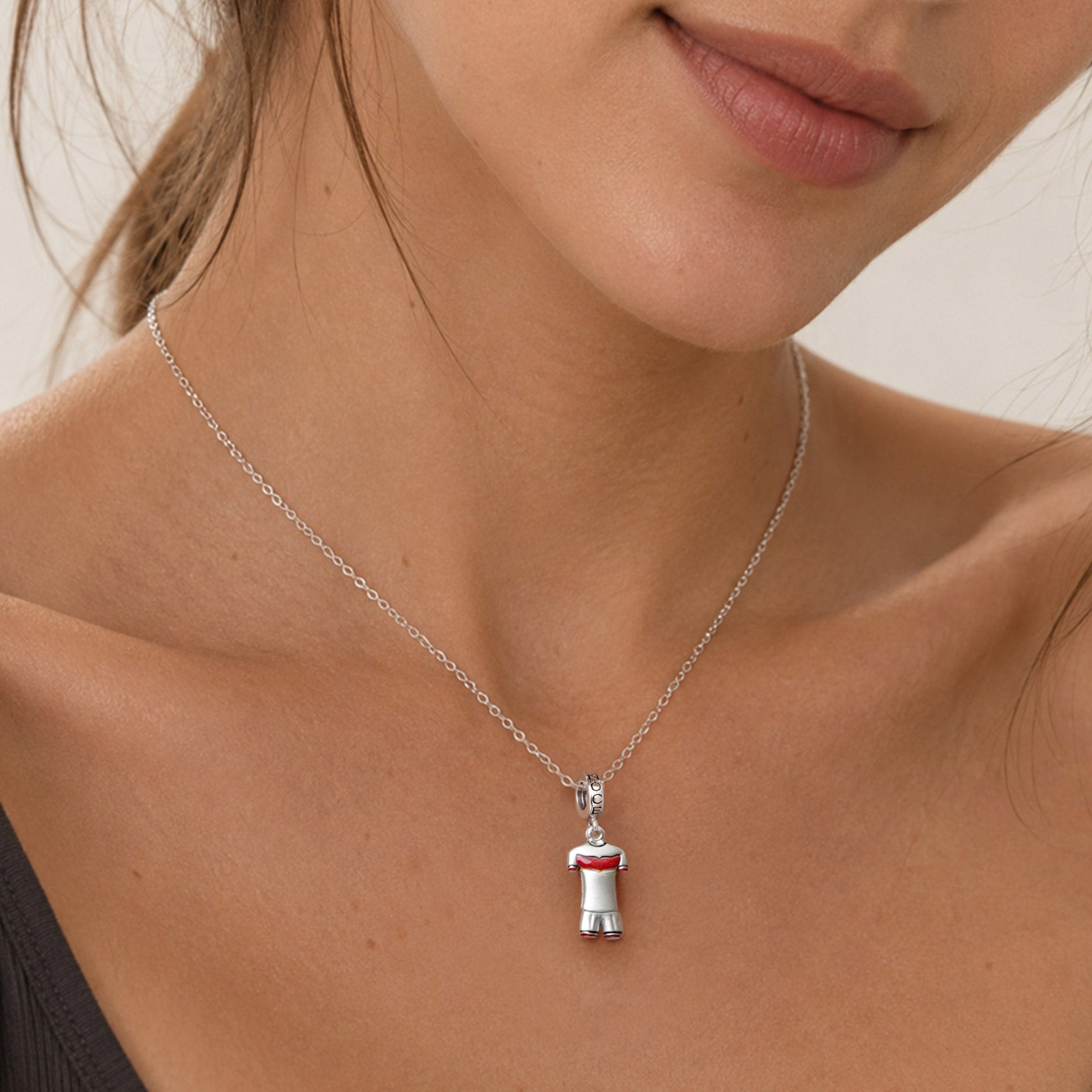Gnoce German Style Soccer Jerseys Charm Platinum-plated Silver Blend_2