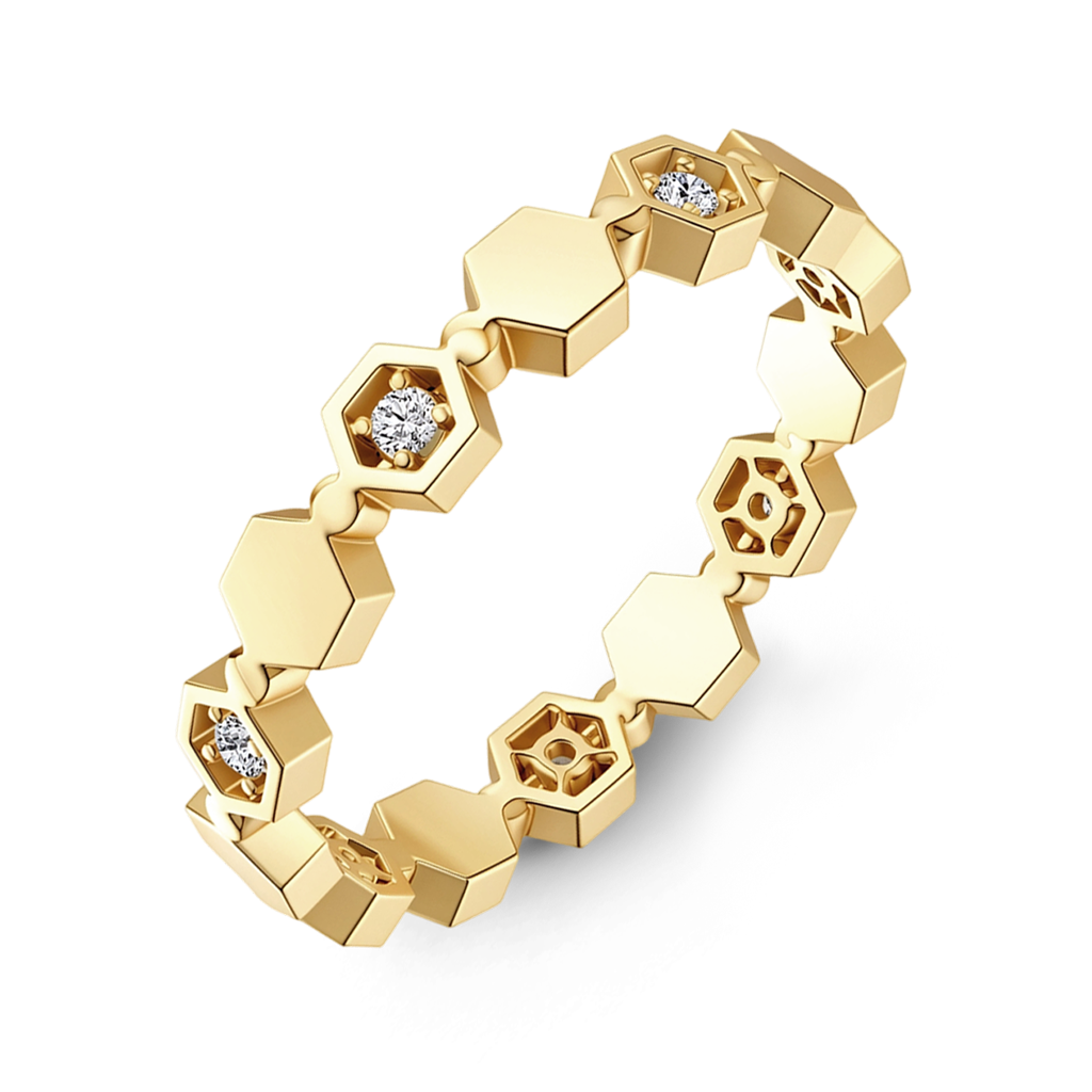 Gnoce Hexagon Honeycomb Ring_4