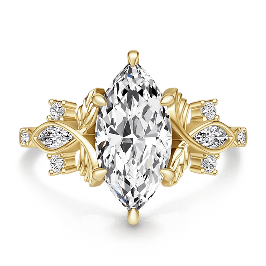 Gnoce Vintage Floral Marquise Cut Engagement Ring_1