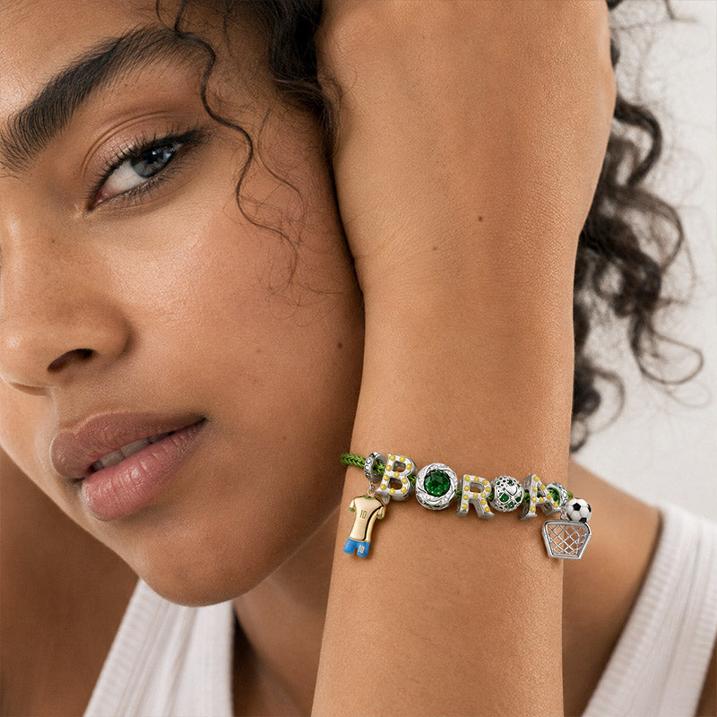 Gnoce Brazilian Style Glow-in-the-Dark Green Soccer Jersey Charm Bracelet_3