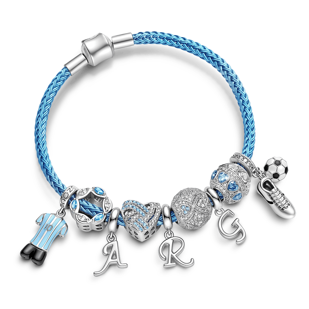 Gnoce Football Star Jerseys Charm Platinum-plated Silver Blend_6