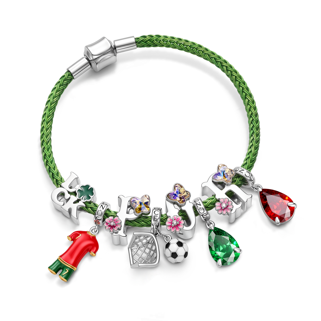 Gnoce Portugal Soccer Star Jerseys Charm Platinum-plated Silver Blend_7
