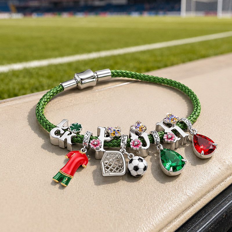Gnoce Portugal Soccer Star Jerseys Charm Platinum-plated Silver Blend_8