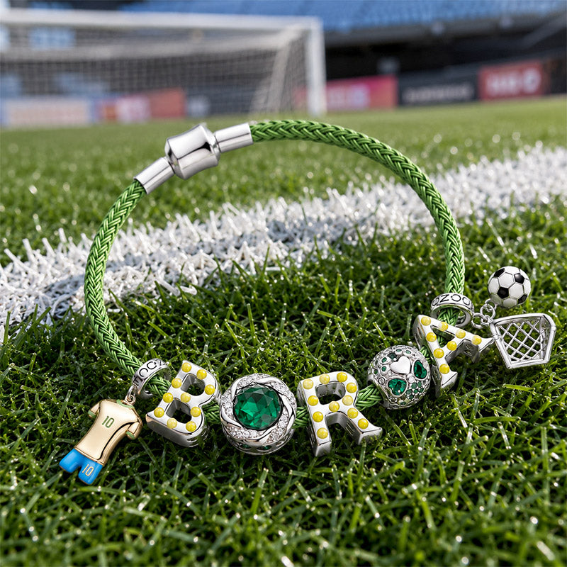 Gnoce Brazilian Soccer Star Jerseys Charm Platinum-plated Silver Blend_8