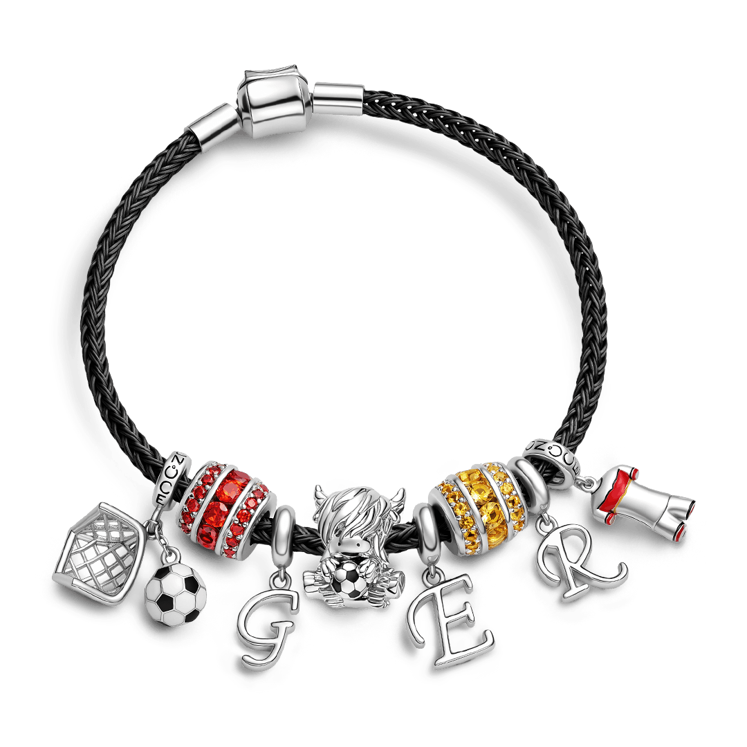 Gnoce German Style Soccer Jerseys Charm Platinum-plated Silver Blend_7