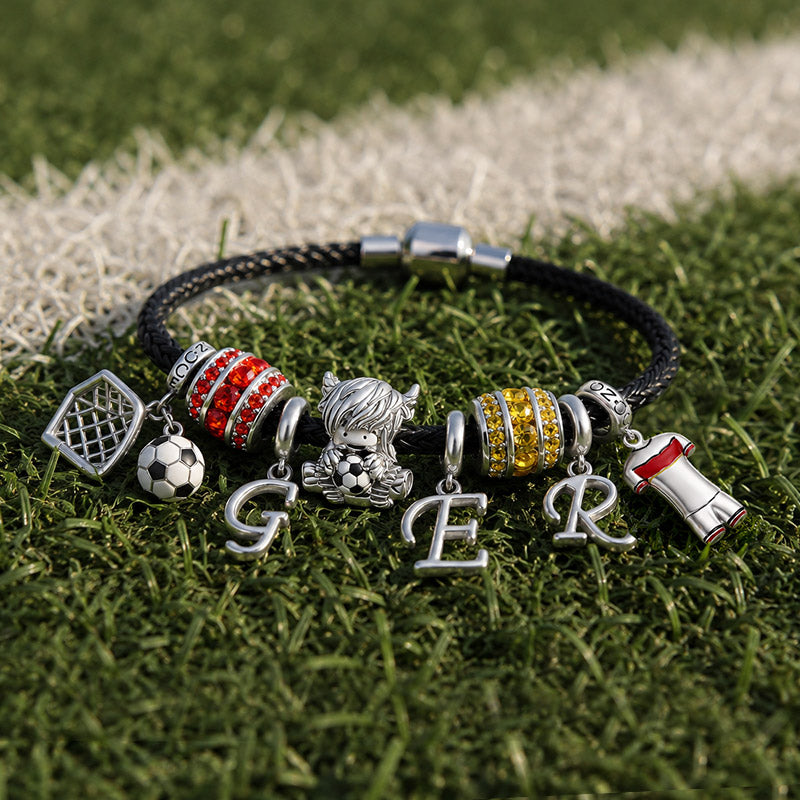 Gnoce German Style Soccer Jerseys Charm Platinum-plated Silver Blend_8