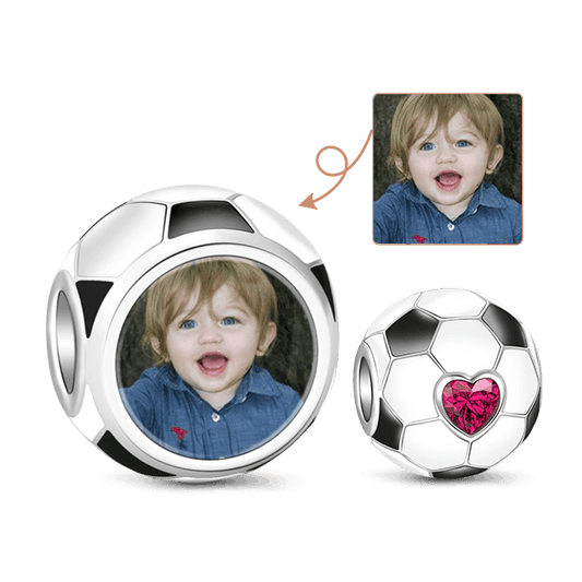 Gnoce "I Love World Cup" 925 Sterling Silver Soccer Photo Charm Design Your Love to Word Cup_1
