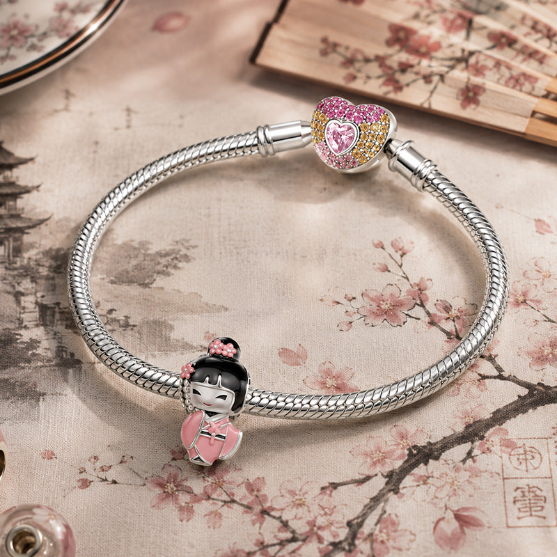 Gnoce Japanese Geisha Charm Platinum-plated Silver Blend_8