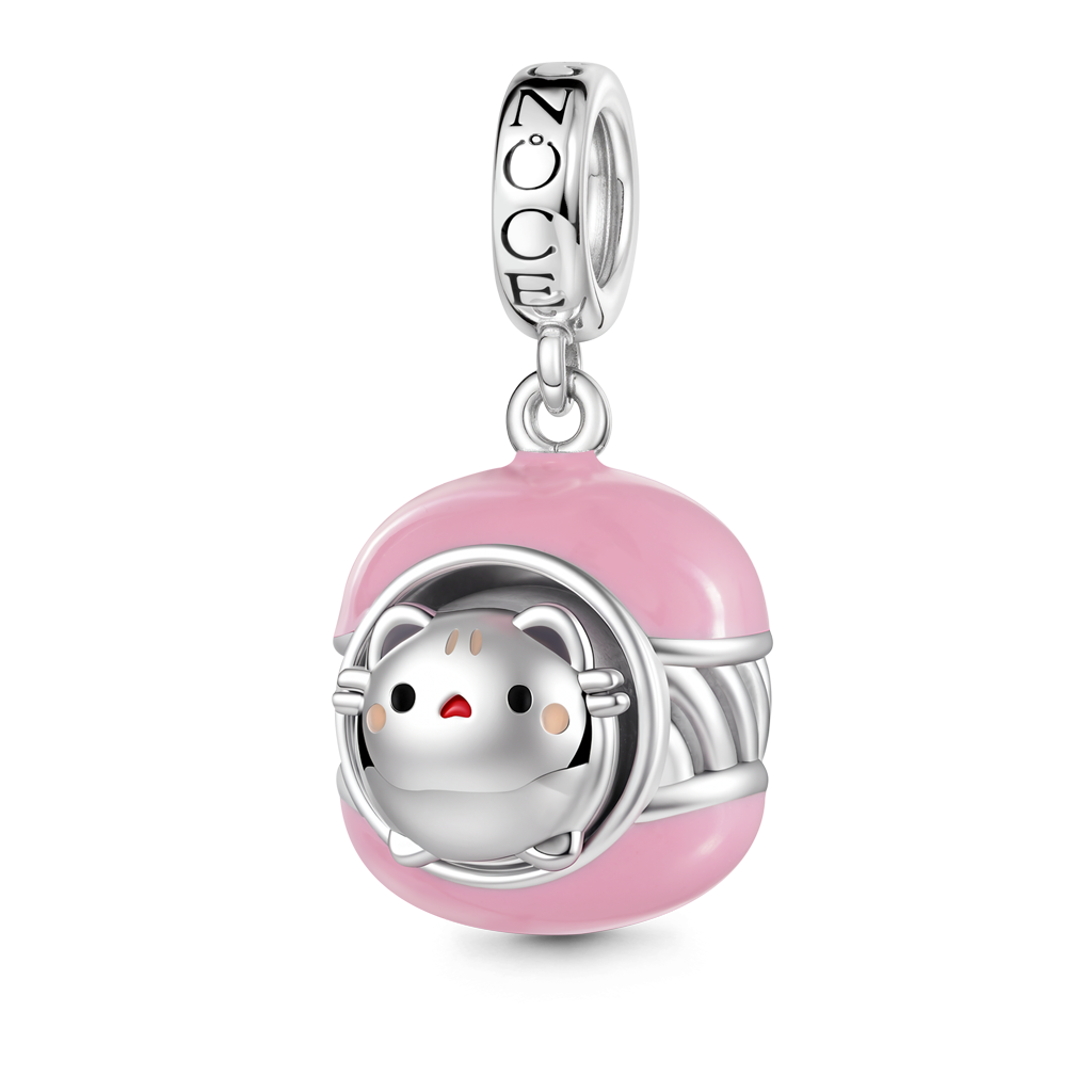 Gnoce Detachable Cat Macaron Charm Platinum-plated Silver Blend_2