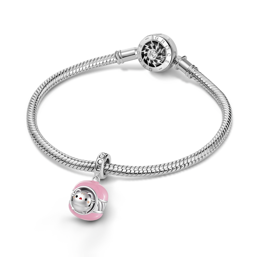 Gnoce Detachable Cat Macaron Charm Platinum-plated Silver Blend_4