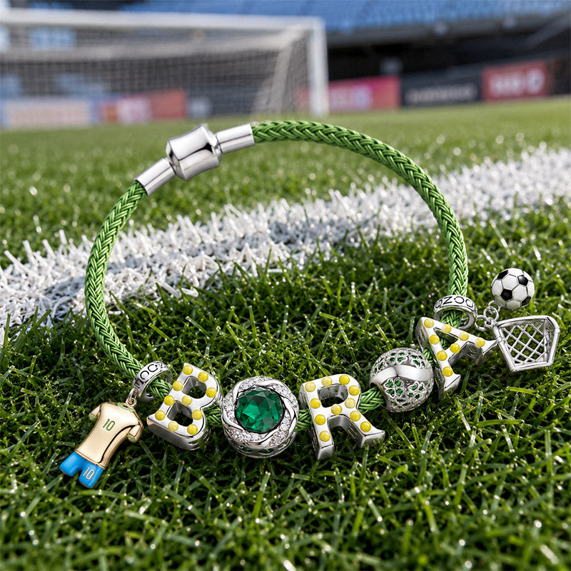 Gnoce Brazilian Style Glow-in-the-Dark Green Soccer Jersey Charm Bracelet_4