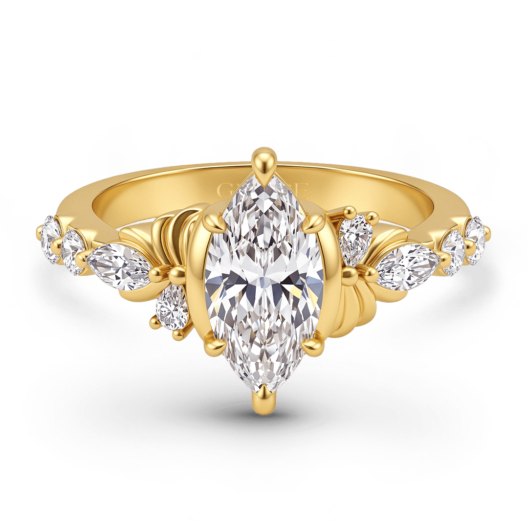 Gnoce Vintage Filigree Marquise-cut Engagement Ring_5