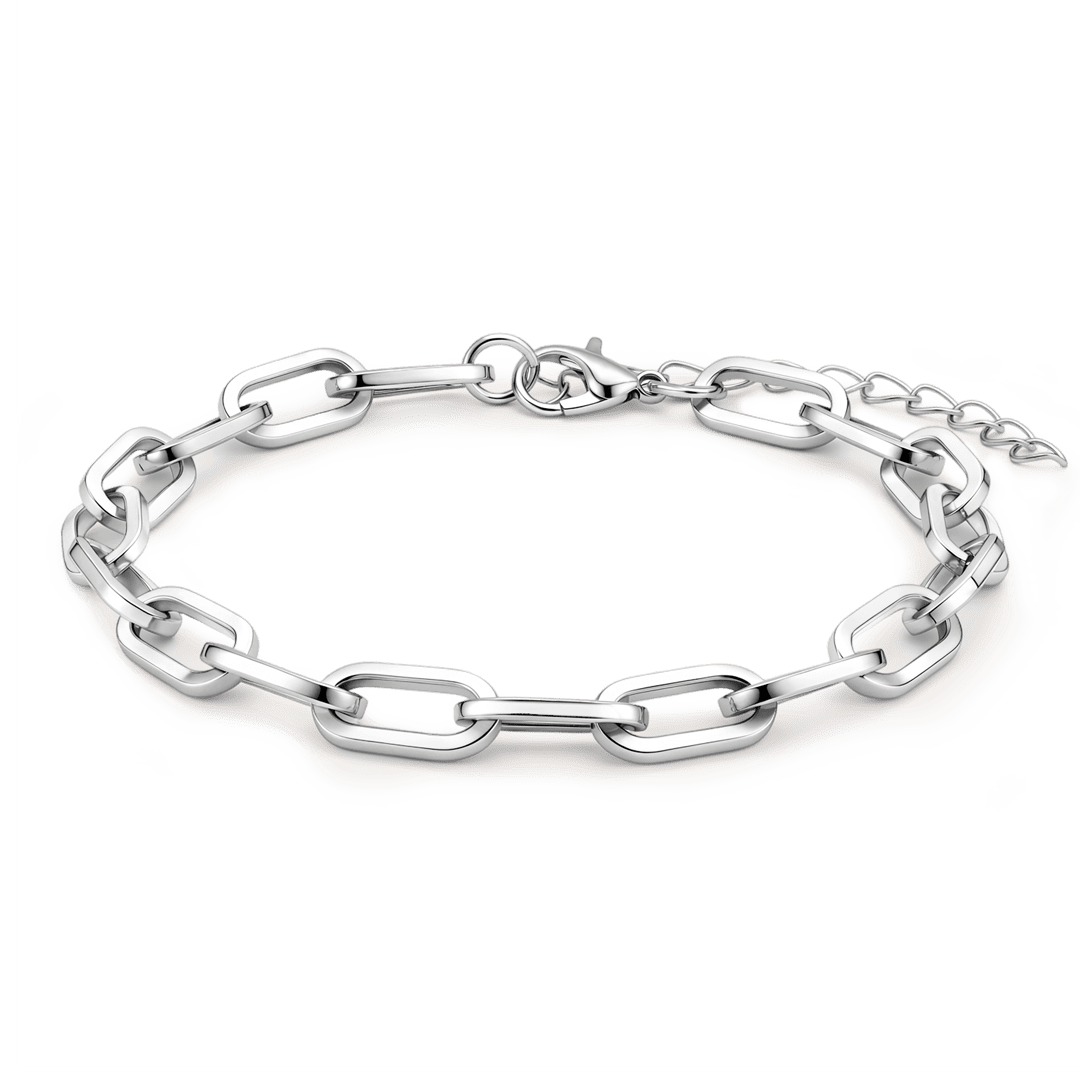 Gnoce Smooth Elongated Oval Link Bracelet_1