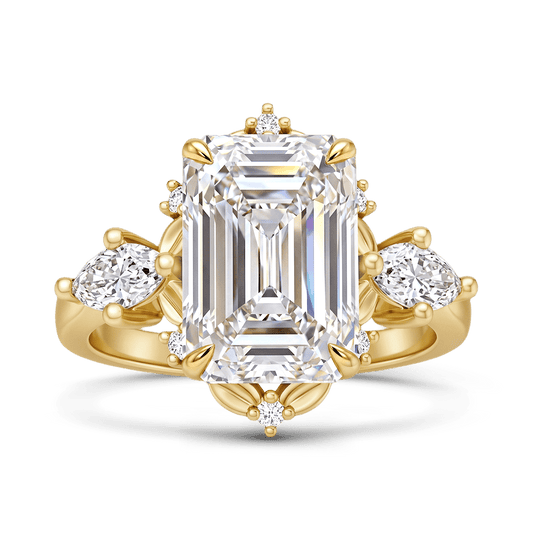 Gnoce Emerald Cut Moissanite Three Stone Ring_1