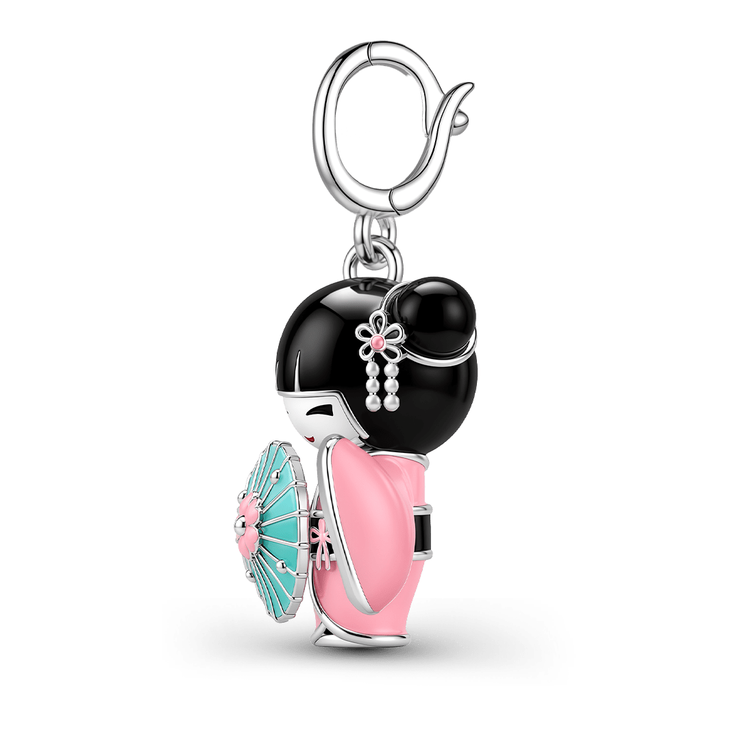Gnoce Japanese Kimono Geisha Charm Platinum-plated Silver Blend_7