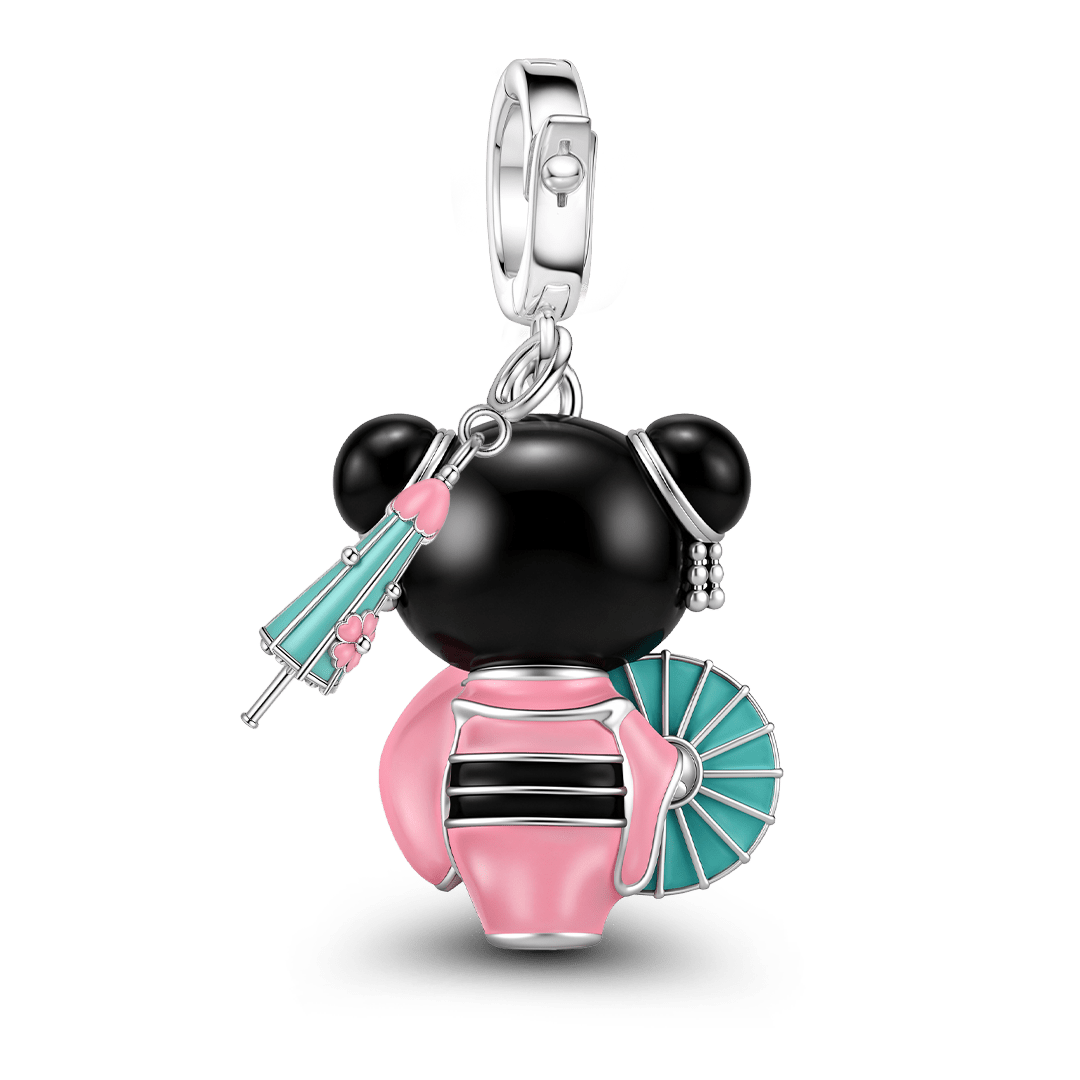 Gnoce Japanese Kimono Geisha Charm Platinum-plated Silver Blend_6