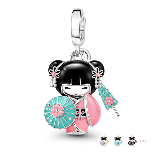 Gnoce Japanese Kimono Geisha Charm Platinum-plated Silver Blend_1