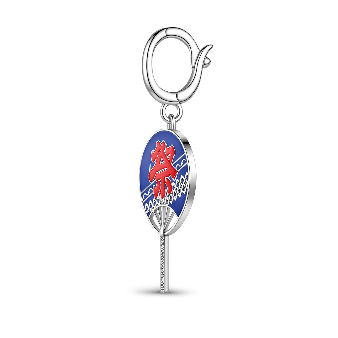 Gnoce Japanese Festival Uchiwa Charm Platinum-plated Silver Blend_7