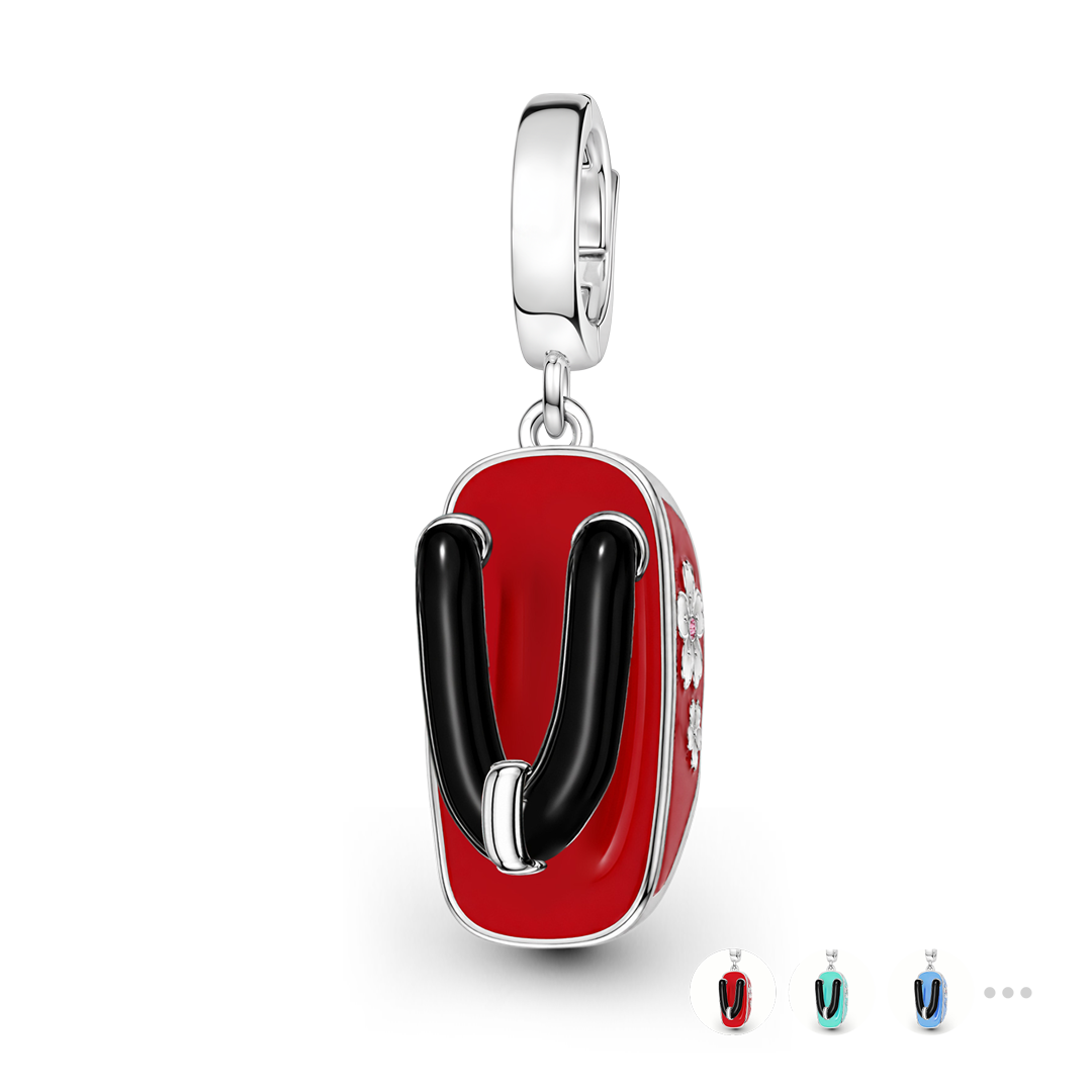 Gnoce Japanese Geta Charm Platinum-plated Silver Blend_1