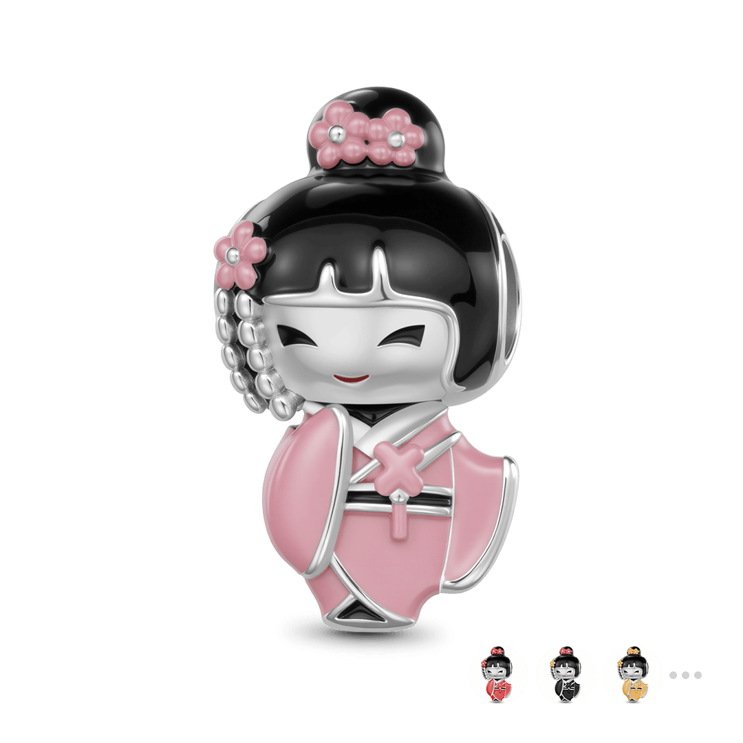Gnoce Japanese Geisha Charm Platinum-plated Silver Blend_1