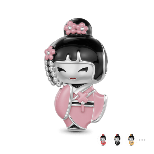 Gnoce Japanese Geisha Charm Platinum-plated Silver Blend_1