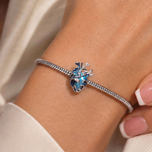 Gnoce Seawater Heart Glowing Beads Platinum-plated Silver Blend_2