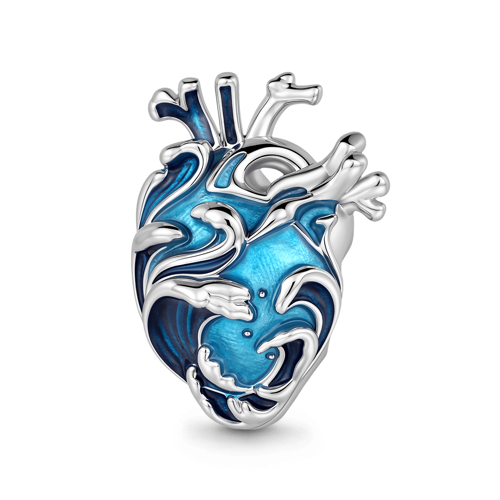 Gnoce Seawater Heart Glowing Beads Platinum-plated Silver Blend_1