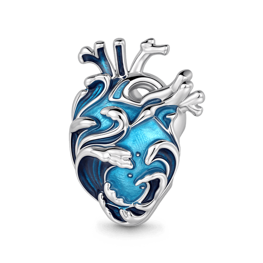 Gnoce Seawater Heart Glowing Beads Platinum-plated Silver Blend_1