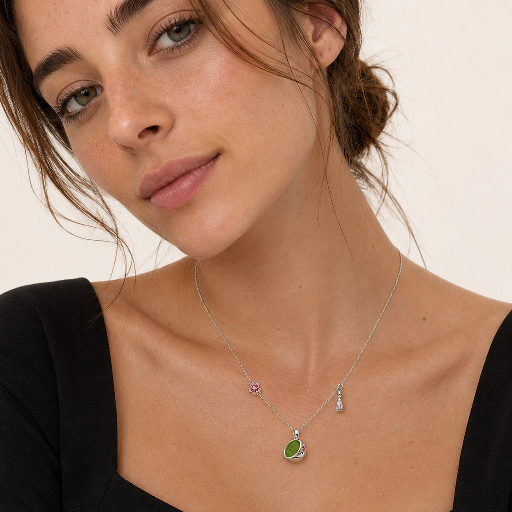 Gnoce Matcha Cup Necklace Platinum-plated Silver_3