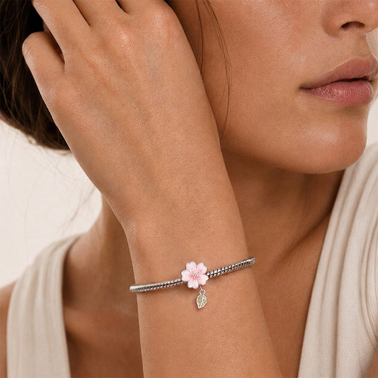 Gnoce Cherry Blossom Beads Platinum-plated Silver Blend_2