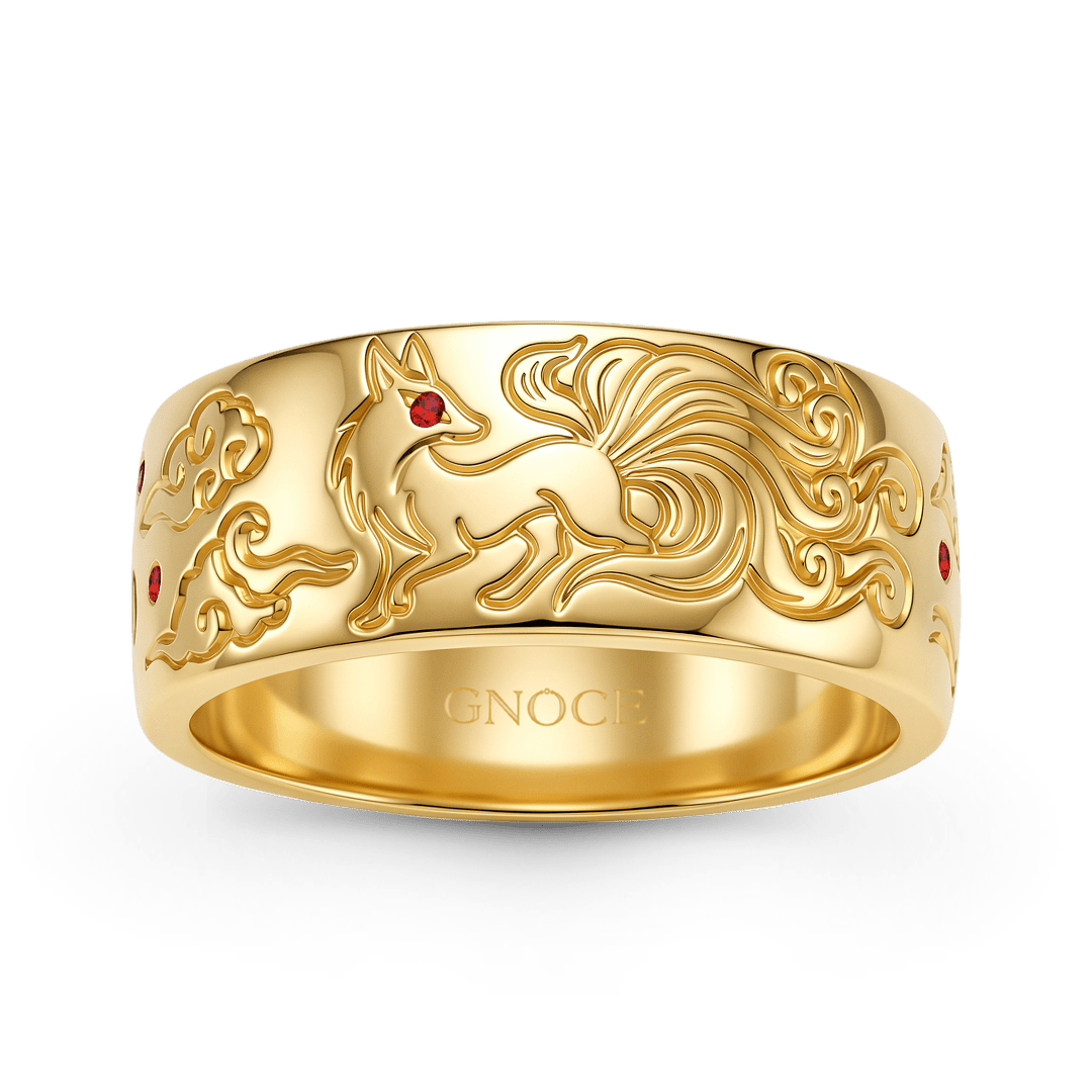 Gnoce Fox Auspicious Clouds Engraved Ring_1