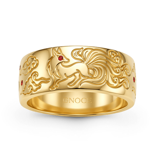 Gnoce Fox Auspicious Clouds Engraved Ring_1