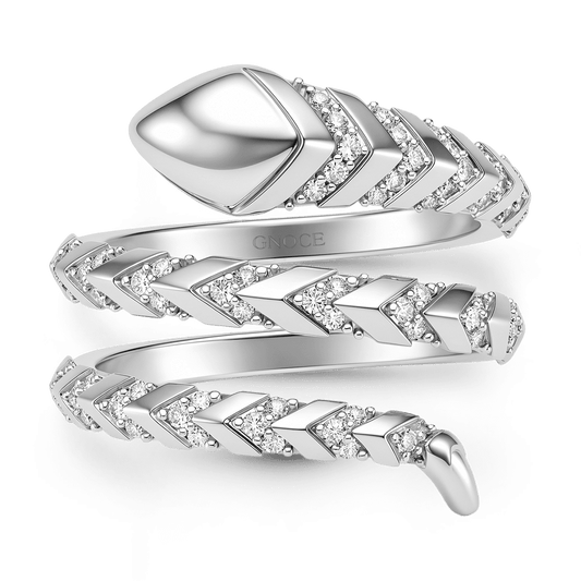Gnoce Coiled Snake Ring Platinum-plated Silver Blend_1