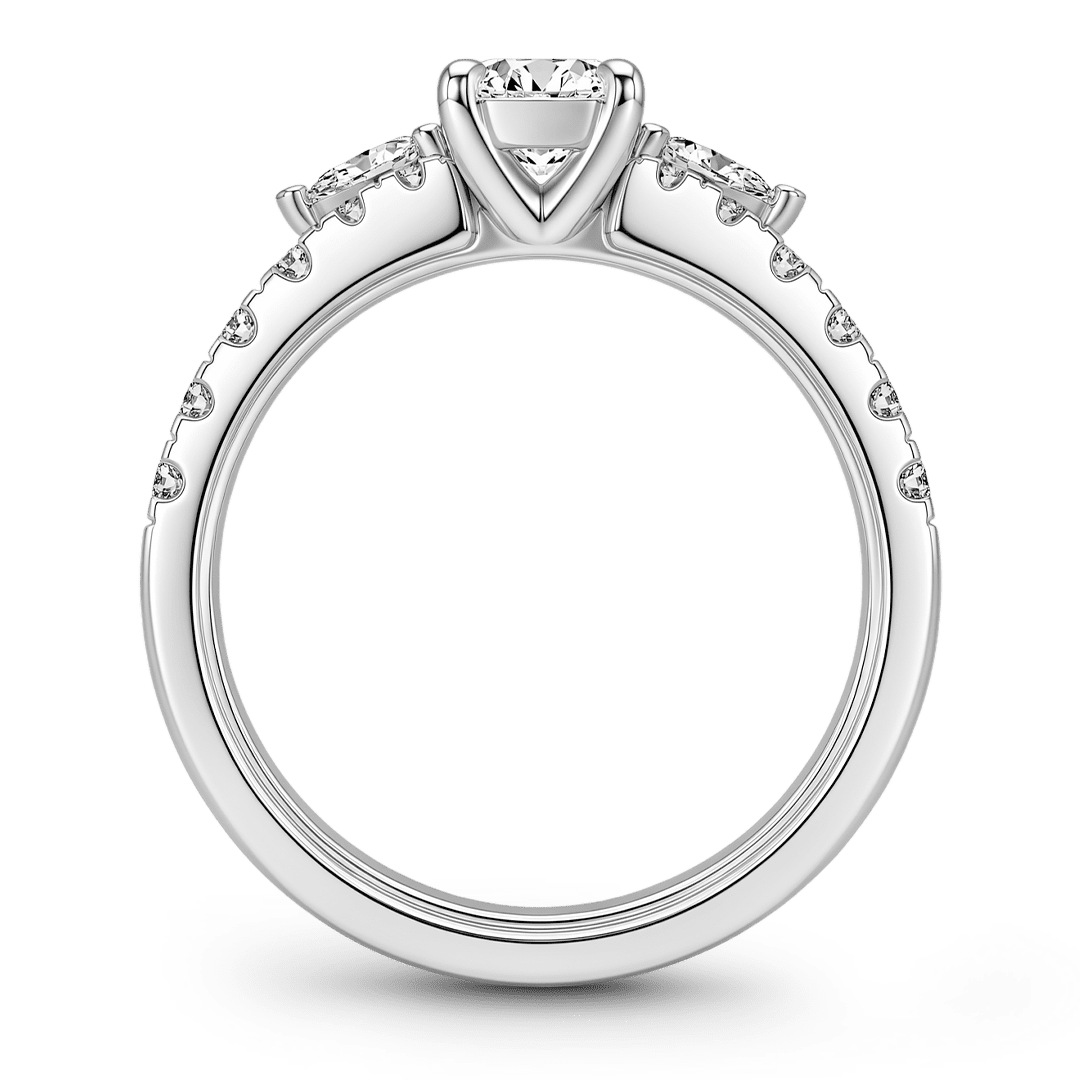 Gnoce Oval Cut Moissanite Engagement Ring Set  Platinum-plated Silver Blend_6
