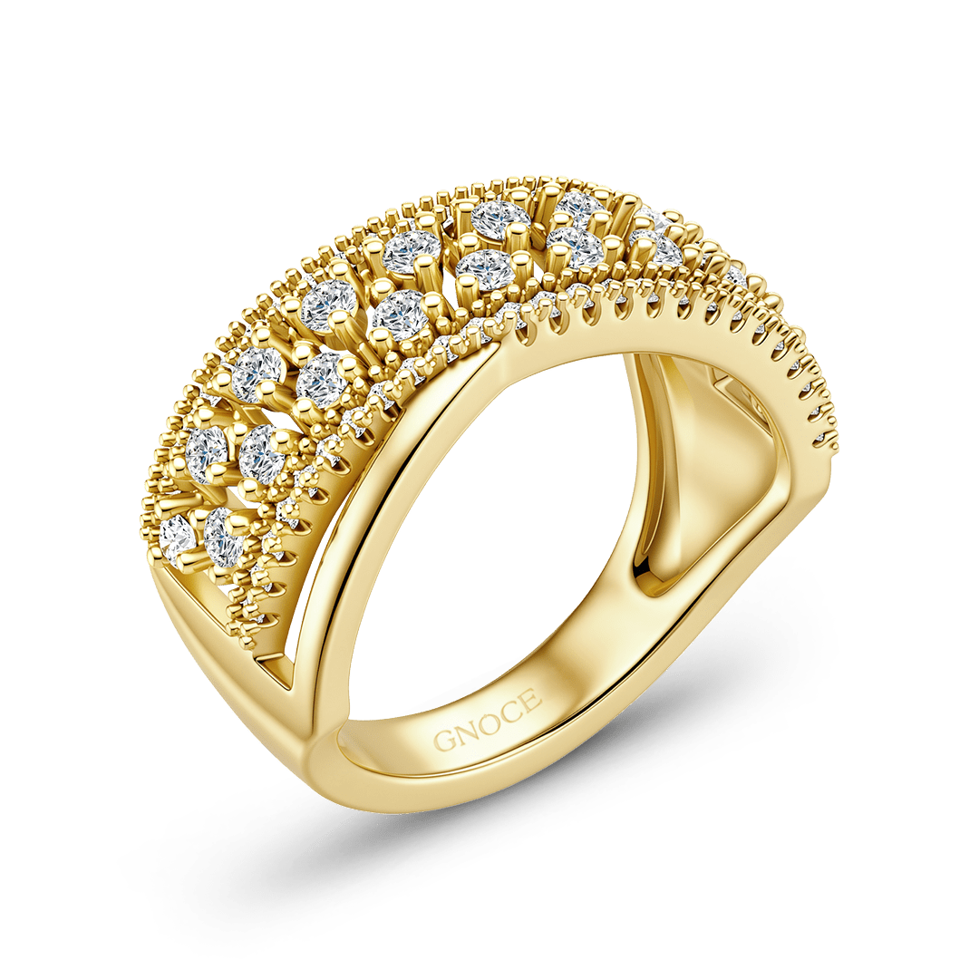 Gnoce Bezel Set Milgrain Crisscross Ring_4