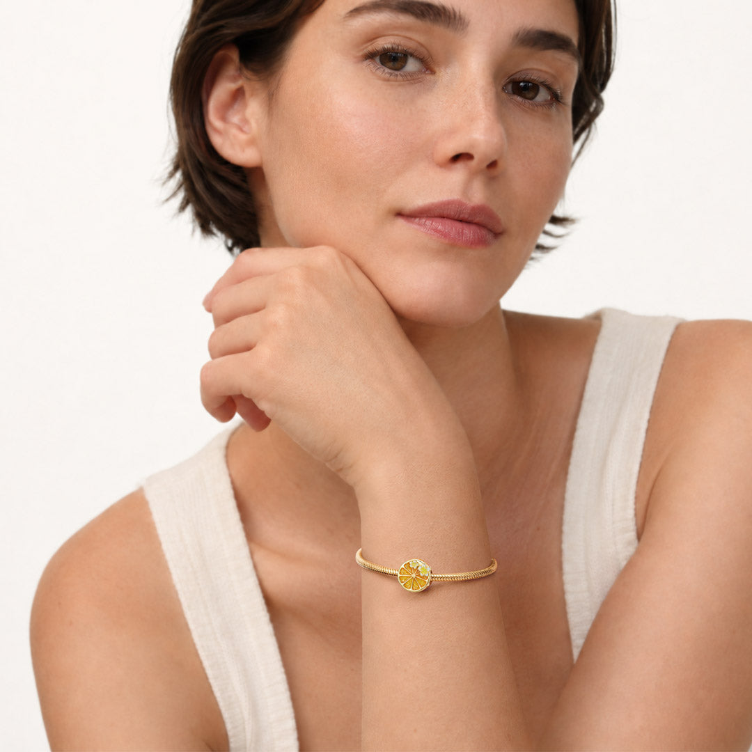Gnoce Cherry Blossom Orange Beads 925 Sterling Silver_4