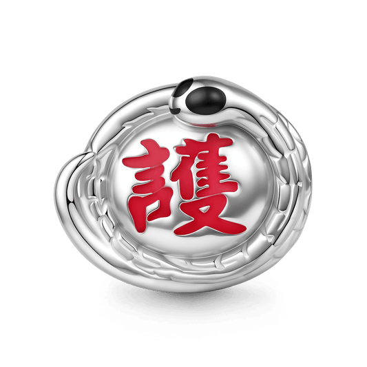 Gnoce Luminous White Snake Guardian Beads Platinum-plated Silver Blend_1