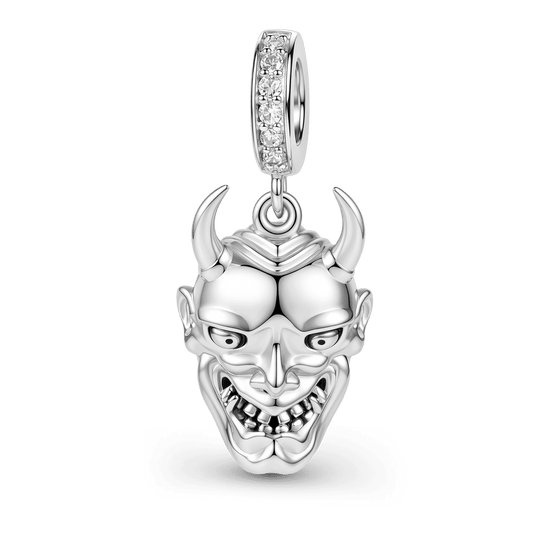 Gnoce "Reveal Your Mask" S925 Sterling Silver Hannya Mask Charm Pendant With CZ Stones_1
