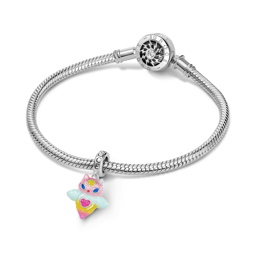 Gnoce Glow-in-the-dark Sea Angel Dangle Charm Platinum-plated Silver Blend_3