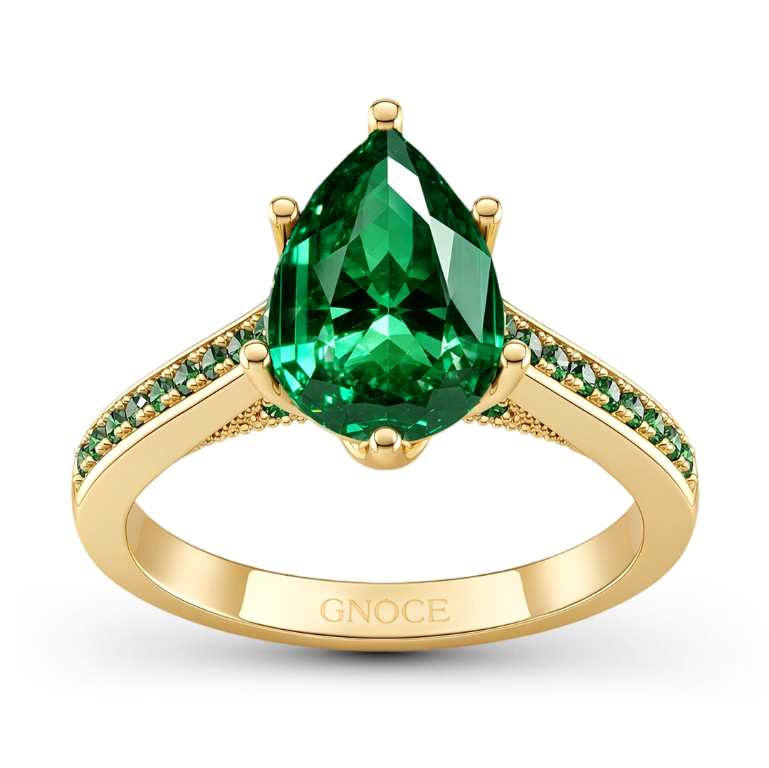Gnoce Pear Cut Emerald Ring_4