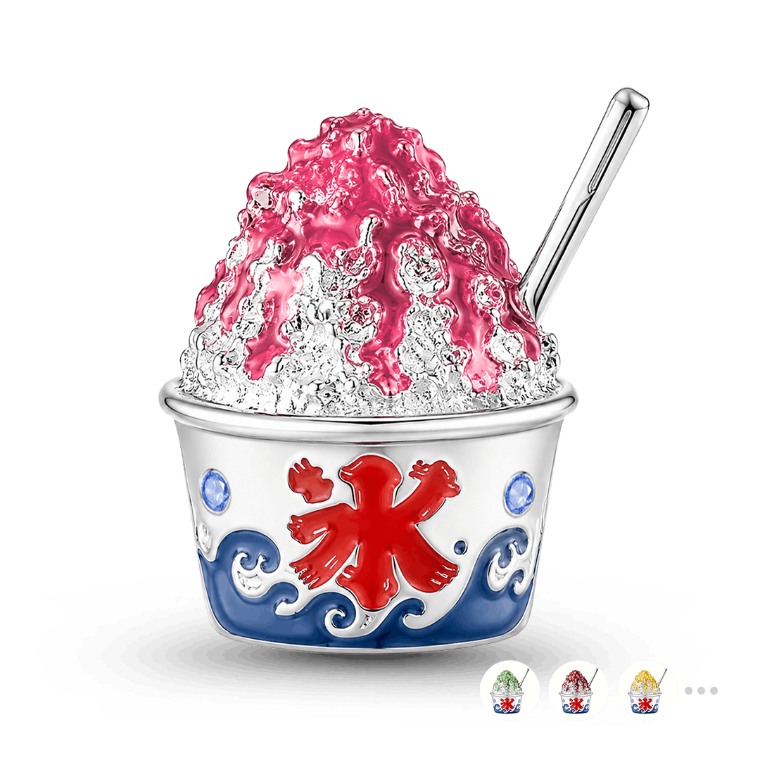 Gnoce Japanese Shaved Ice Charm Platinum-plated Silver Blend_1