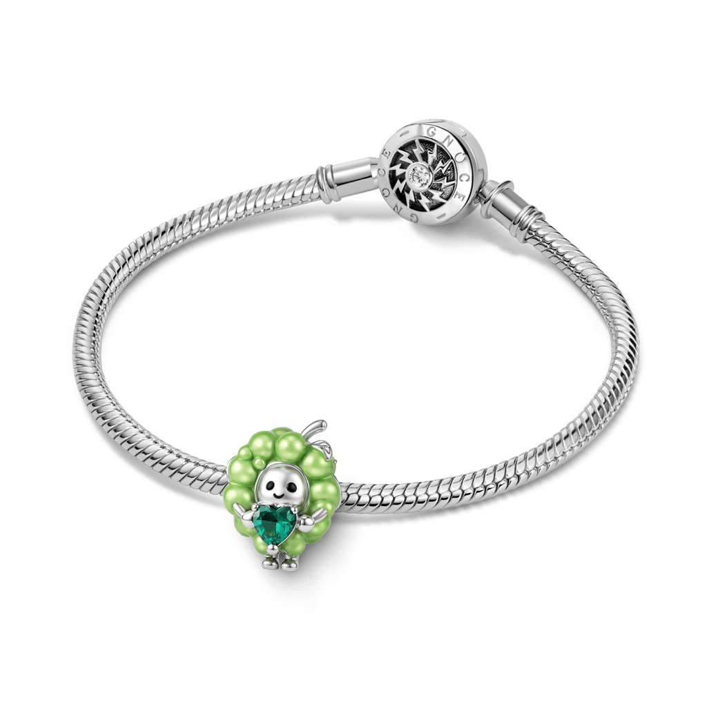 Gnoce Heart-shaped Grape Beads Platinum-plated Silver Blend_3