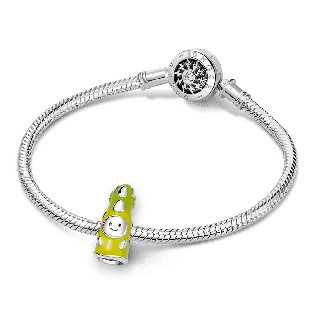 Gnoce Asparagus Doll Stoppers Charm Platinum-plated Silver Blend_3