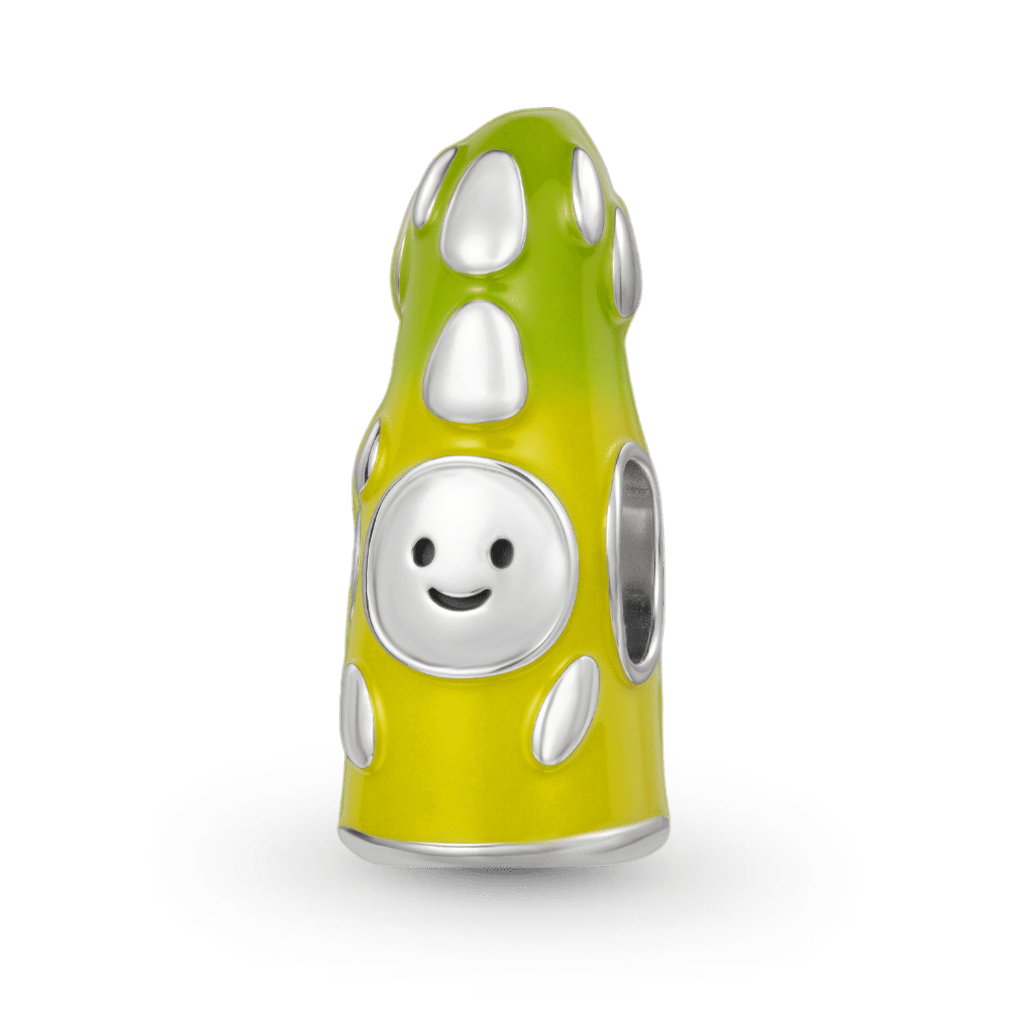 Gnoce Asparagus Doll Stoppers Charm Platinum-plated Silver Blend_1