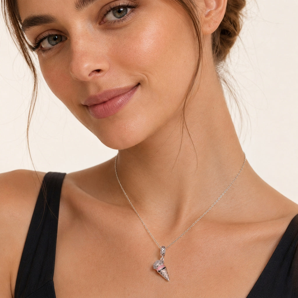 Gnoce Ice Cream Can Open Dangle Charm Platinum-plated Silver Blend_5